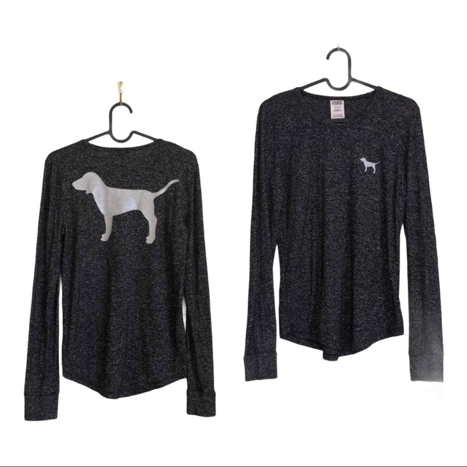 VS Pink glitter dog heathered sleepwear top soft top size S small - $25.39