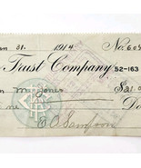 1914 Kineo Trust Company Bank Check E.A. Sampson Dover Maine Signed 6043... - $28.05 CAD
