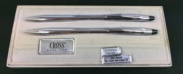 Cross Chrome Set Pen & Mechanical Pencil Advertising inscribed "Bethany Homes" - $30.02