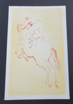 Laszlo Dus Signed numbered Lithograph Man on Horse Bronco - £30.36 GBP