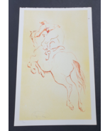 Laszlo Dus Signed numbered Lithograph Man on Horse Bronco - £29.87 GBP