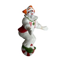 Hanging Hallmark 1989 Peppermint Clown Unicycle Ornament Painted Porcelain VTG - £6.99 GBP