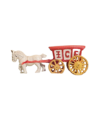 Vintage Cast Iron Ice Wagon and Horse Unsigned Painted Display Decor - $19.99