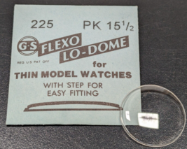 NOS GS Flexo 225 Lo-Dome Acrylic Crystal For Thin Model Watches PK 15-1/2 22.5mm - £9.63 GBP
