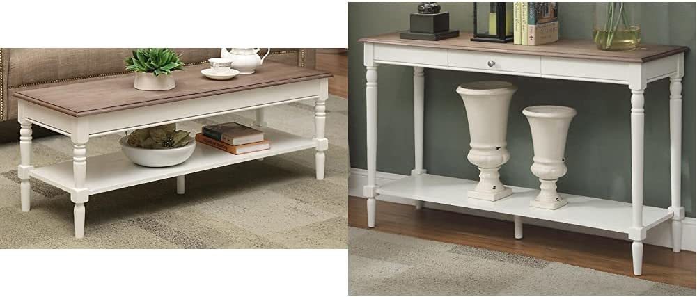 French Country Coffee Tables In Driftwood/White And Wood From Convenience - $415.93
