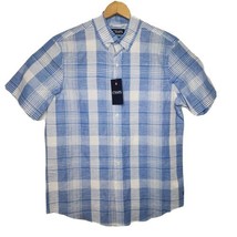 Chaps Linen Button Down Plaid Shirt - Men&#39;s Medium NWT - £19.41 GBP