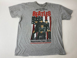 The Beatles T-shirt - American Tour 1964 Men Gray Tee SIZE XL LBJ Librar... - $8.17