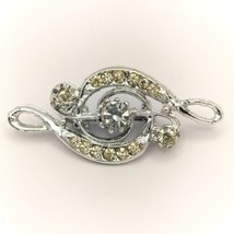 Silver Tone Clear Rhinestones Vintage Pin Brooch - $12.95