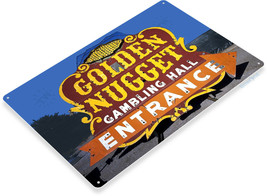 Golden Nugget Casino Las Vegas Sin City Gambling Retro Decor Large Metal Sign - £15.94 GBP