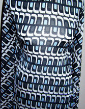 Sample Cut Blue Black White Silver Foil Lycra Stretch Fabric 1 Yard 18 Inches - £23.72 GBP