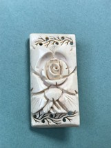Vintage Large Japan Signed Carved Cream Thick Plastic Rose Flower Pin Brooch –  - £14.79 GBP