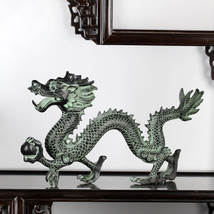 Antique Bronze Dragon Catch Beads Classical Artwork Qinglong Copper Dragon - £35.92 GBP+