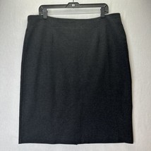 Eileen Fisher Skirt Womens XL Black Marl Pull On Slit Minimalist Capsule Career - £26.62 GBP