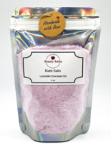 Lavender Bath Salts Epsom salt bath soak gift for her therapeutic Body Soak - $7.43
