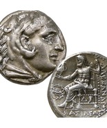 ALEXANDER the Great VERY Rare Corinth Mint Dove Wreath. Herakles/Zeus La... - $43,995.79 MXN