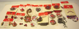 Red Hat Society  Jewelry Lot brooches necklaces NEW - £22.31 GBP