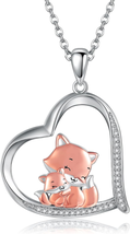 Mother&#39;s Day Gifts for Mom from Daughter Son, Fox Necklace S925 Sterling Silver - £35.19 GBP