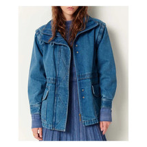 XS - Sessun $300 Vintage Blue Denim Mountain Removable Sleeve Jacket NEW 0818SL - £179.85 GBP