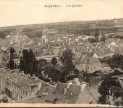 c1910 Argenton sur Creuse France Aerial View Unposted Divided Back Postcard - £7.95 GBP