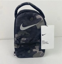 NEW Nike Brasilia Just Do It Fuel Pack Lunch Bag Box Tote Black Grey Camo Zipper - £24.29 GBP
