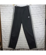 Adidas Athletic Pants Mens Sz L Black White Striped Track Sweatpants Gym  - $14.84