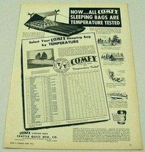 1956 Print Ad Comfy Sleeping Bags Seattle Quilt Mfg Seattle,Washington - £14.17 GBP