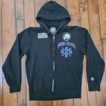Metal Mulisha Hoodie Adult M Black Blue Skull Zipper Full Zip Sweater Jacket - £23.32 GBP
