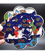 Traditional Iznik Turkish Ceramic Tile Art Vintage Scene Heat Treated Tr... - $34.17 CAD