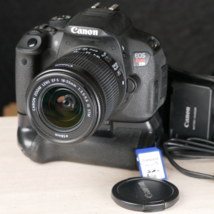 Canon Eos Rebel T5i EF-S 18-55 Is Stm Dslr Camera Kit W Battery Grip *Tested* - $257.39