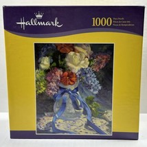 Hallmark Blue Bow Flower Vase 1000 pc Puzzle - FACTORY SEALED! Hasbro 2004 - $9.99