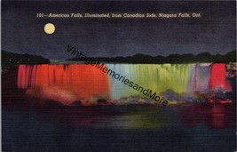 American Falls Illuminated from Canadian Side Niagara Falls Ont. Postcard PC316 - £3.74 GBP