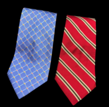 Business Tie Lot Silk Men&#39;s Red Blue Bravini Daniel De Fasson - $16.00