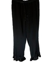 Victoria&#39;s Secret Cottagecore Cozycore  Black Sleep/Lounge Pants w/Ruffl... - $15.49