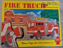 Melissa &amp; Doug 4&#39; FLOOR PUZZLE Giant Fire Engine Truck Jumbo 24 Pcs Comp... - £6.95 GBP