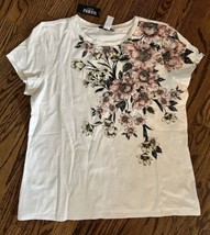 NEW WHBM Outlet Women’s Short Sleeve Floral Tee Size Large NWT - £25.53 GBP