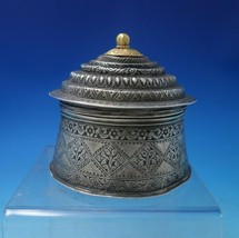 India Sterling Silver Tea Caddy with Gold Plated Top c.1950 7.6 ozt. (#5465) - £561.07 GBP