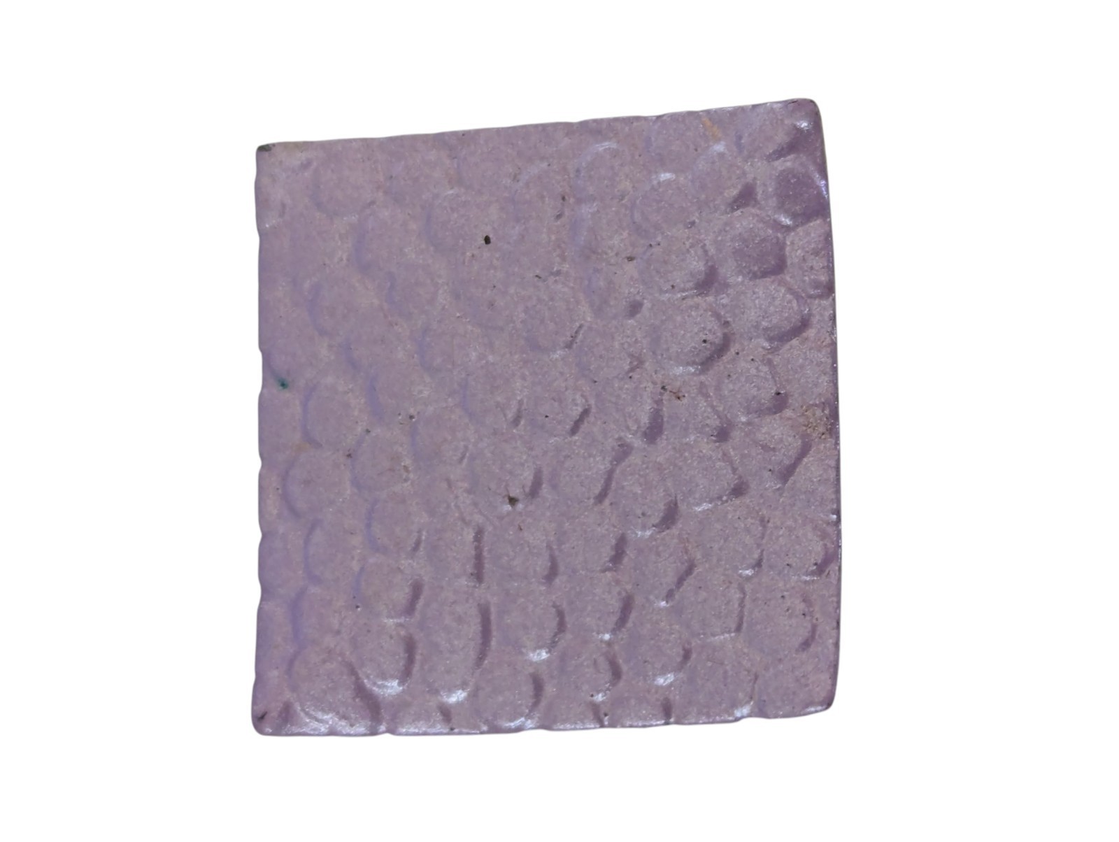 Vintage Purple Enamel Pierced Earrings 1960's Textured Metal Square Drop 1" Item image 2