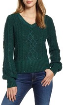 NWT Womens Size S M L XL Nordstrom Rachel Parcell Green Cable Knit Sweater - $29.99