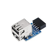 9Pin Usb 2.0 Female Pin Dual 2 Port Usb Motherboard Header Adapter-Dual Layer Ty - £14.38 GBP