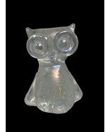 Vintage Art Glass Iridescent Clear Owl Bullicante Bubbles Pele’s Glass H... - $24.98 CAD