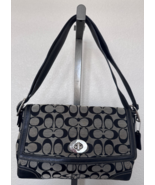 COACH F13972 Signature C Medium Taupe Black Adjustable Strap Purse Handbag - $111.13 CAD