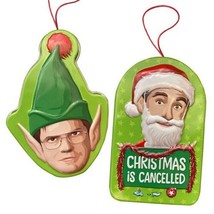 The Office TV Series Holiday Candy Ornaments Set of 2 Embossed Metal Tins SEALED - £5.80 GBP