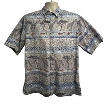Reyn Spooner Vintage Hawaiian Aloha Button Up Shirt Large Pocket Animal Print - £54.52 GBP