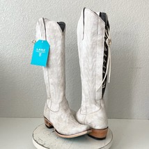 Lane LEXINGTON Knee High Tall Womens Cowboy Boots 7.5 White Western Cowg... - $391.05