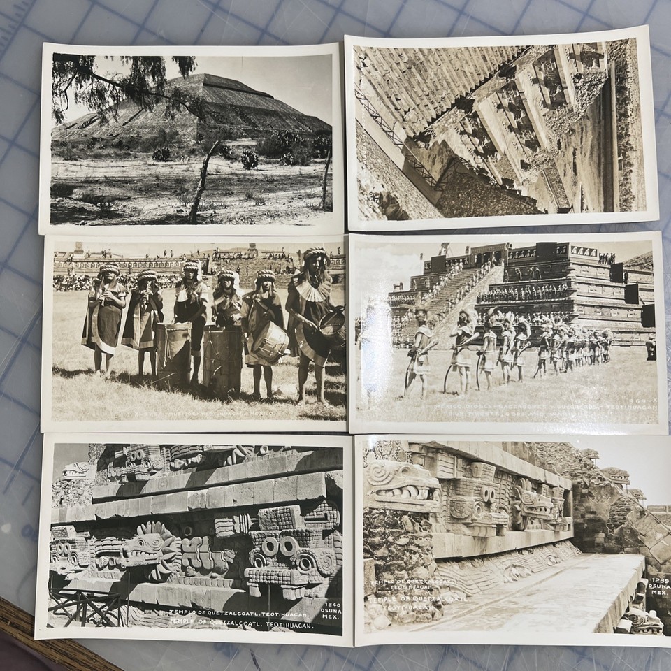 Lot Of Vintage Postcards Temple Of Quetzalcoatl Teotihuacan Mexico - $26.10