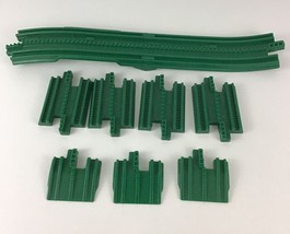 GeoTrax Rail &amp; Road System Replacement Train Track Piece Green Curve 7pc... - £13.18 GBP
