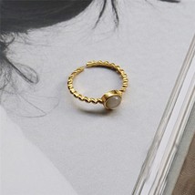 sterling silver round stone ring for fashion women trendy punk fine jewelry minimalist thumb200