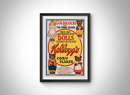 Goldilocks &amp; the Three Bears Cloth Dolls Kellogg&#39;s Corn Flakes Vintage Ad - £11.69 GBP+
