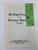 1985 The Friday Evening Club Program Wynton Marsalis Trumpet - $14.22