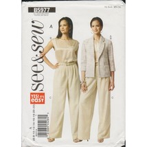 Butterick See &amp; Sew 5977 Unlined Jacket, Top, Pleated Pants Pattern Size 6-22 UC - £9.23 GBP